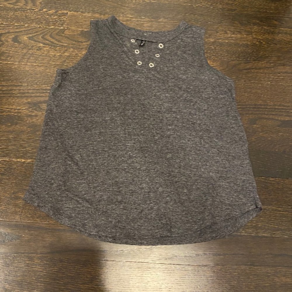 Grey revelation tank with cut out on top